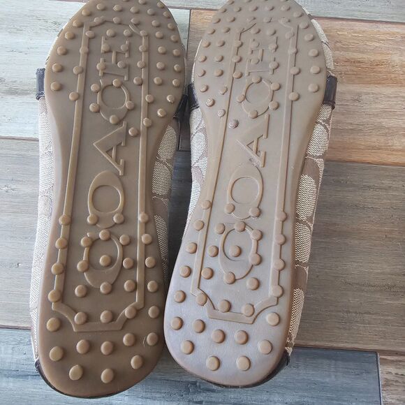 Coach New York Felisha Signature C Loafers Flats US 9B Brown Gold Buckle AS - Picture 5 of 9